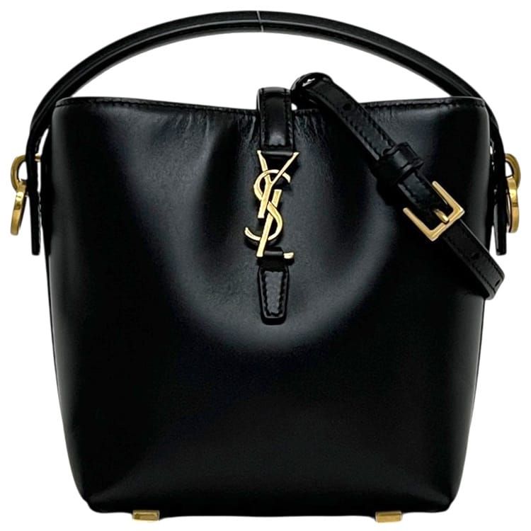 サンローラン パリ ショルダーバッグ L37 ミニバケット バッグ 2way 765870R20W SAINT LAURENT PARIS レザー ブラック 黒 中古 YSL レディース