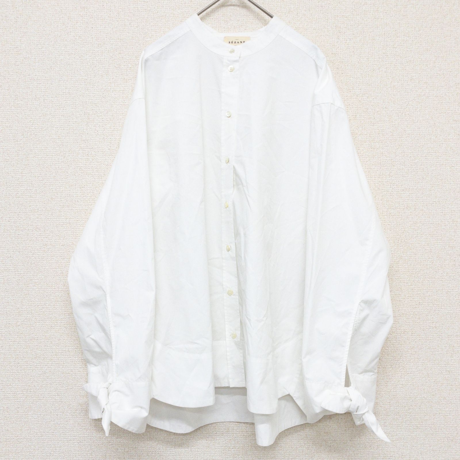 SEZANE セザンヌ ノーカラーレースブラウス アイボリー 34 - メルカリ 