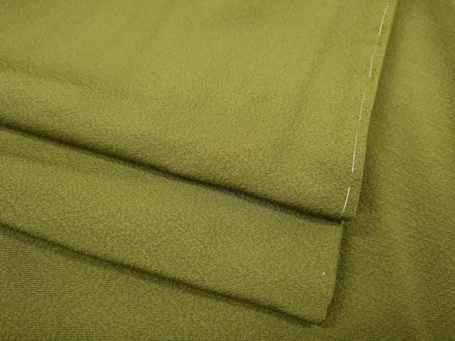 平和屋着物●上質な色無地　鶯色　正絹　逸品　未使用　CABJ6458ut 27,300円