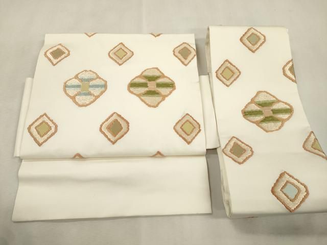 平和屋着物●三風魯・堀江三郎　つけ帯　草木染　菱花文　正絹　逸品　CABJ2243dy