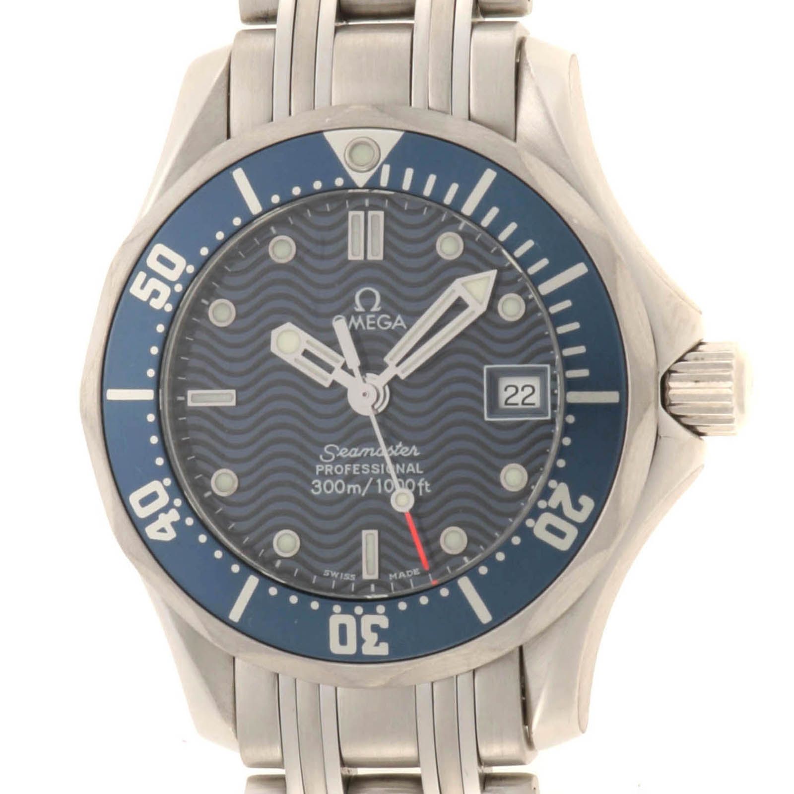 OMEGA オメガ シーマスター300m 2583.80.00 腕時計 ステンレススチール ブルー クオーツ ブルー文字盤 レディース【中古】432 2148104151001