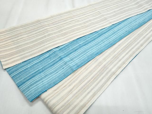 平和屋着物＊夏物 両面 半幅帯 縞 麻 逸品 CABJ4434fb - メルカリ