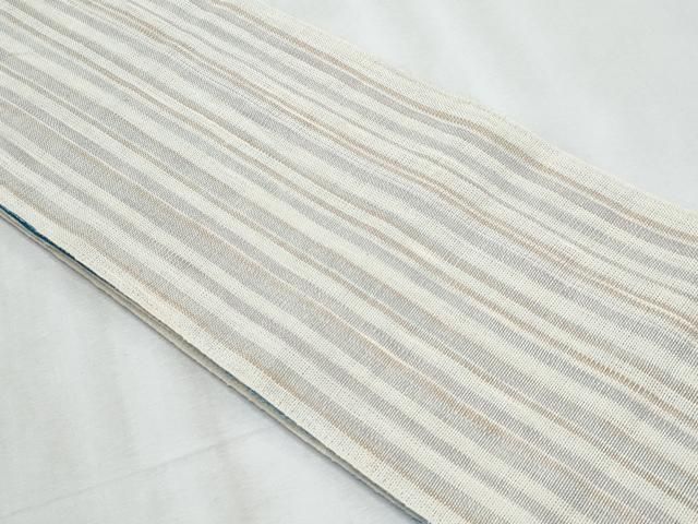 平和屋着物＊夏物 両面 半幅帯 縞 麻 逸品 CABJ4434fb - メルカリ