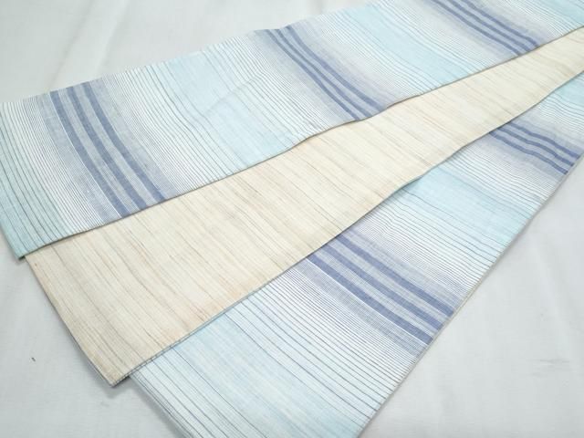 平和屋着物＊夏物　両面　半幅帯　横段文　麻　逸品　CABJ4445fb 24,674円