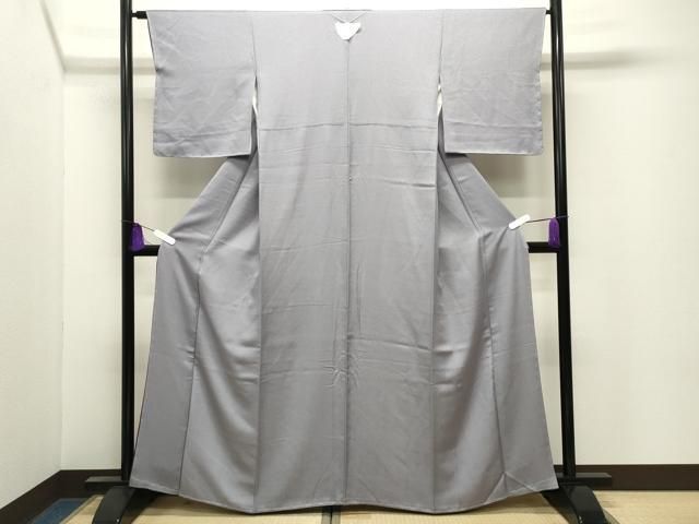 平和屋着物○上質な色無地 桔梗鼠色 正絹 逸品 未使用 CABI0868gh