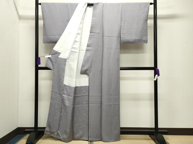 平和屋着物○上質な色無地 桔梗鼠色 正絹 逸品 未使用 CABI0868gh