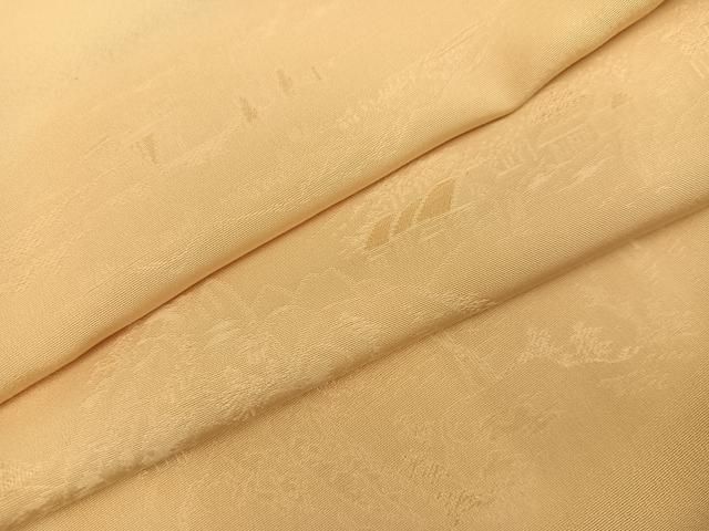 平和屋着物○上質な色無地 風景地紋 蜂蜜色 正絹 逸品 AABK2186ph