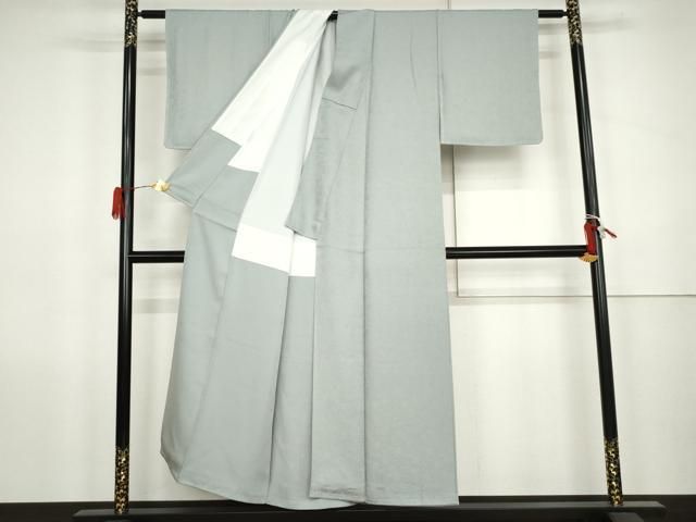 平和屋着物○上質な色無地 草花地紋 秘色色 正絹 逸品 AABK1733cs