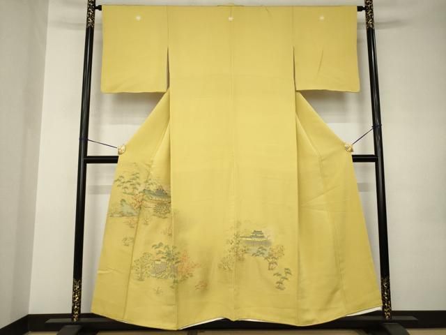 平和屋着物●豪華色留袖　寿光織　風景文　正絹　逸品　AABK0077ck