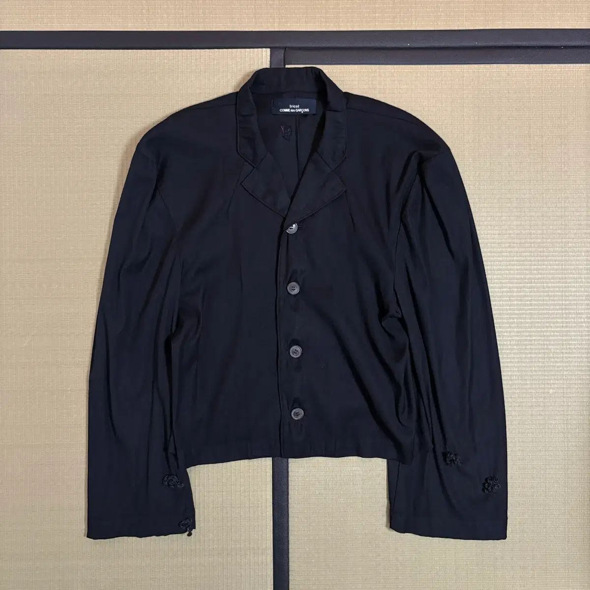 COMME des GARCONS（コム・デ・ギャルソン） トリコット プレイド 얀 クロップド ジャケット