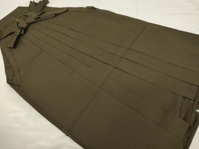 平和屋着物○男性 本場神代仙台平 行灯袴 縞 正絹 逸品 AABK0086ck