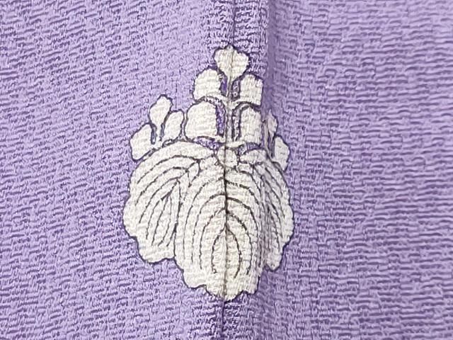 平和屋着物○上質な色無地 錦花鳥文様 新御所 薄葡萄色 反端付き 正絹