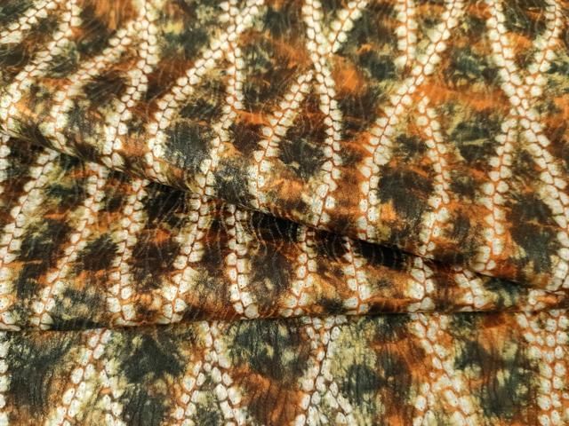 平和屋着物●上質な小紋　総絞り　よろけ縞　暈し染め　正絹　逸品　AABJ9913cs 18,200円