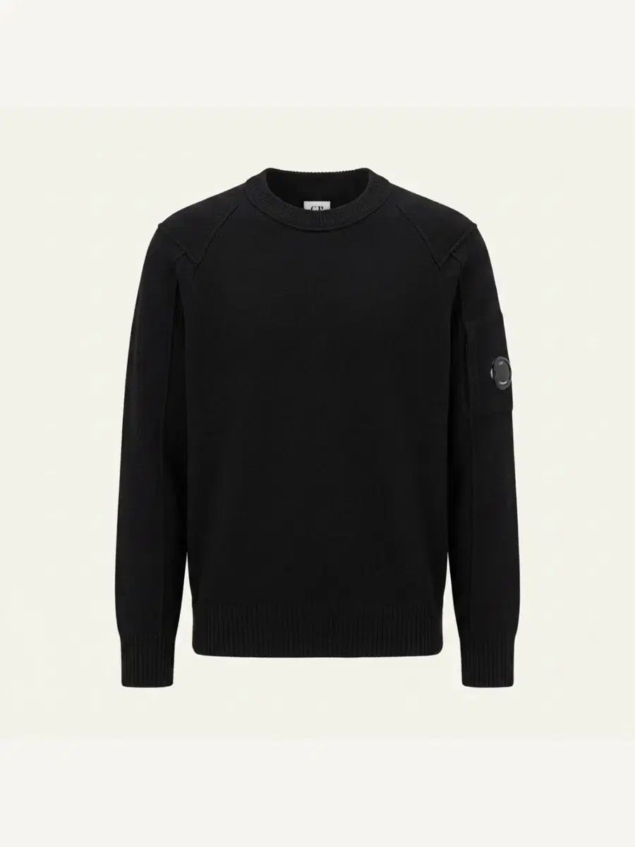 C.P. COMPANY シーピーカンパニー レンズワッペン ウール ニット ブラック (54)