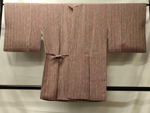 平和屋着物＃道中着　縞　正絹　逸品　CABI6173in