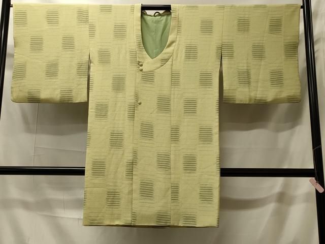 平和屋着物＃道行コート　市松文様　ロング丈　正絹　逸品　CABI6188in