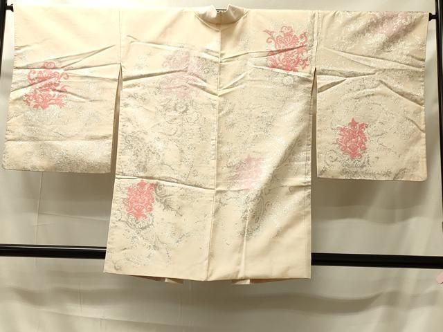 平和屋着物＃羽織　寿光織　更紗花文　銀糸　正絹　逸品　CABI6152in