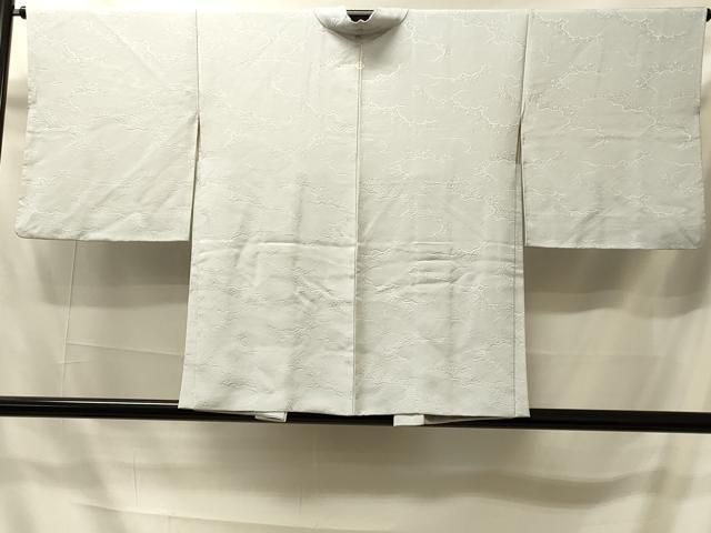 平和屋着物＃羽織　色無地　雲重ね地紋　錆青磁色　正絹　逸品　CABI6108in