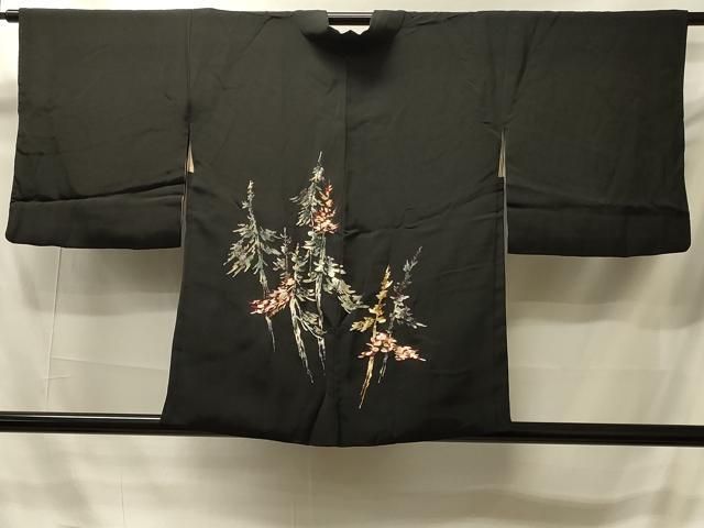 平和屋着物＃羽織　刺繍　樹林文　黒地　正絹　逸品　CABI6112in 7,592円