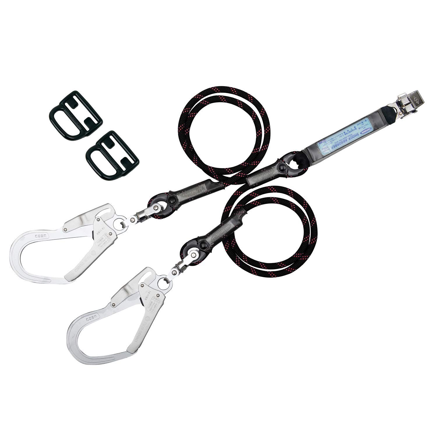 [藤井電工] 新規格 フルハーネス用ランヤード Gブレード ロープ式 ツインランヤード THL-2-GB93SV-33-BK-2R23 2丁掛けランヤード 日本製 高所作業 墜 [ブラック] [人体側フック:フック式] [ツインランヤード(アルミフックSV)] 18,720円