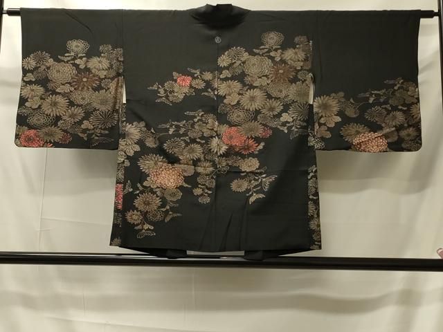 平和屋着物＃羽織　寿光織　菊づくし　黒地　金糸　正絹　逸品　CABI6124in 7,384円