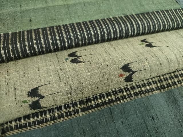 平和屋着物●上質な紬　トゥイグヮー　横段文　正絹　逸品　DABG8663ps