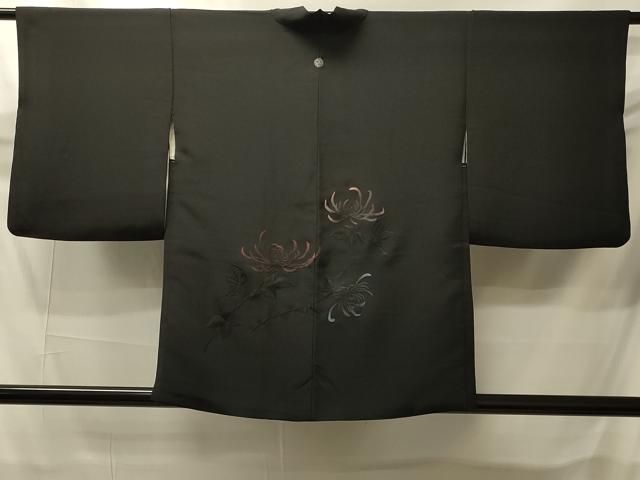 平和屋着物＃羽織　総刺繍　乱菊　黒地　正絹　逸品　CABI6092in