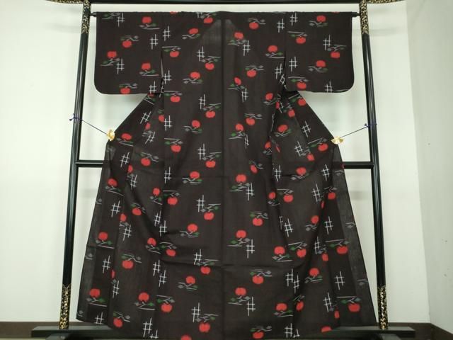 平和屋着物○久留米絣 単衣 成り物 黒地 綿 逸品 DABG8565ps - メルカリ