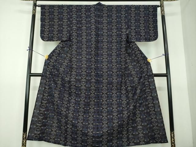 平和屋着物●男性　久留米絣　単衣　幾何学文様　巻袖　綿　逸品　AABG4049ck 平和屋着物○久留米絣 単衣 幾何学文様 綿 逸品 DABG8575ps - メルカリ