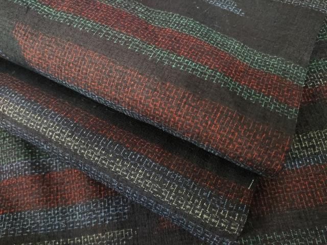 平和屋着物●本場結城紬　重要無形文化財　80亀甲　幾何学文様　正絹　逸品　AABJ9250ck