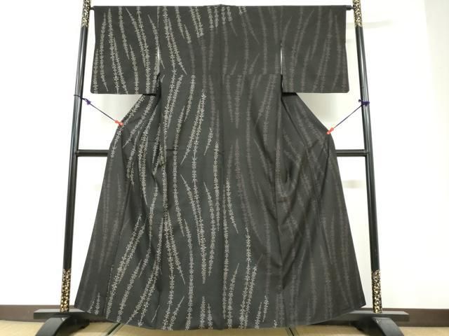 平和屋着物●本場大島紬　訪問着　9マルキ　枝葉文　正絹　逸品　DABG2581ud