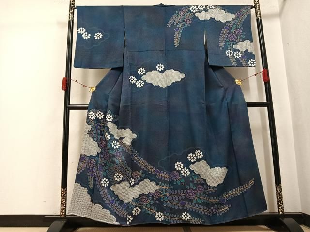 平和屋着物●訪問着　絞り　草花雲文　暈し染め　金彩　正絹　逸品　AABJ8410ph 33,800円