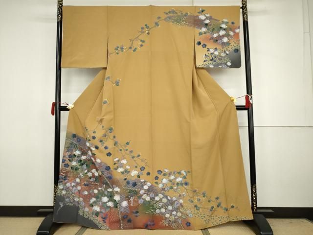 平和屋着物●訪問着　辻が花　暈し染め　金彩　正絹　逸品　AABJ8606cs