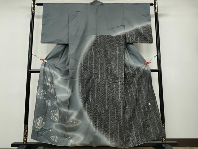 平和屋着物●訪問着　本場染大島紬　作家物　エ霞舞桜文　正絹　逸品　CABH9753ut