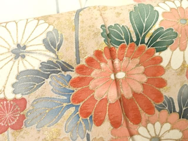 平和屋着物●訪問着　刺繍　枝花文　暈し染め　金彩　正絹　逸品　AABJ6615cs