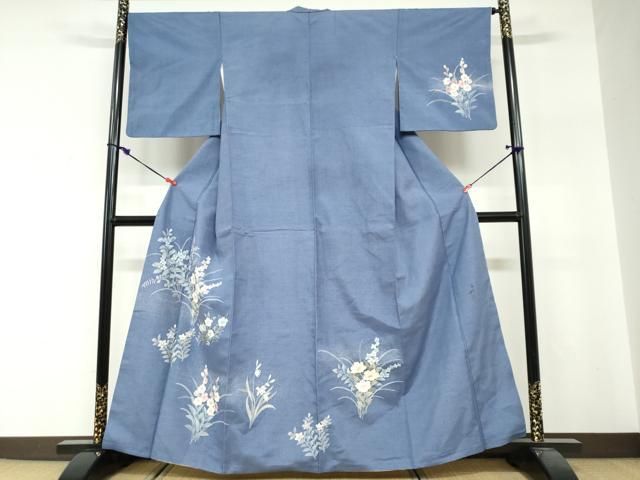 平和屋着物●訪問着　作家物　紬地　草花文　正絹　逸品　DABG2338ud 27,885円