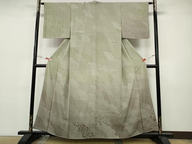 平和屋着物●伝統工芸士 砂川健一　訪問着　江戸小紋　雪輪寄せ小紋柄　暈し染め　正絹　逸品　未使用　CABH9832ut