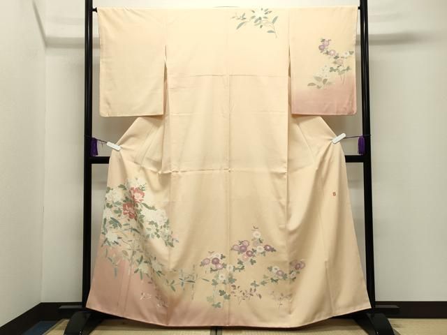 平和屋着物●本加賀友禅作家　談議所栄二　訪問着　枝花文　暈し染め　正絹　逸品　CABI0559gh