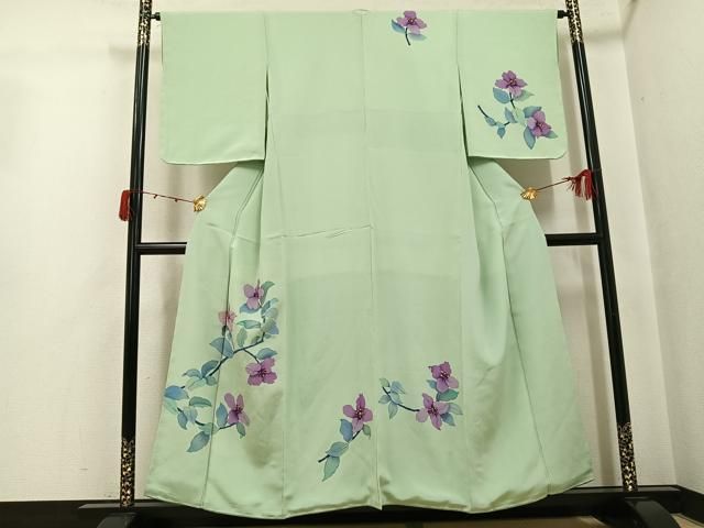 平和屋着物○訪問着 ろうけつ染 草花文 正絹 逸品 未使用 AABJ7230ph