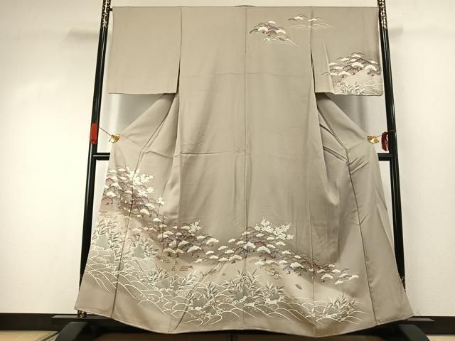 平和屋着物●訪問着　風景松文　暈し染め　金彩　正絹　逸品　AABJ4150fy 30,420円