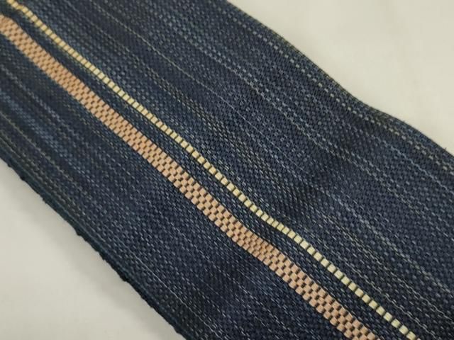 平和屋着物○男性 本場筑前博多織 両面 角帯 間道 正絹 逸品