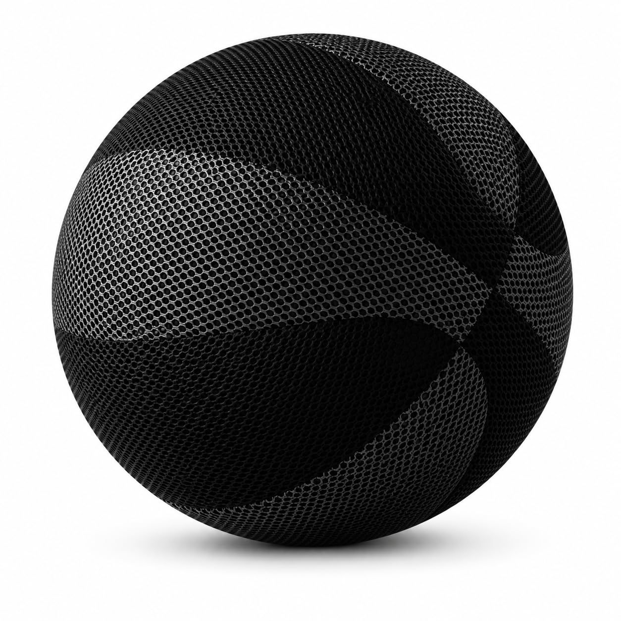【空気入れ不要】エアレス バスケットボール 直径24cm 7号相当 ブラック 静音設計 ハニカムメッシュ構造 耐摩耗 ドリブル練習 室内 屋外 大人用 トレーニングボール