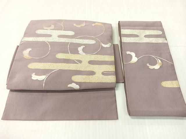 平和屋着物●つけ帯　綴れ　エ霞唐草文　金銀糸　正絹　逸品　CABH4714vp