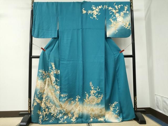 平和屋着物●訪問着　鏡裏花唐草文　暈し染め　金銀彩　ロング丈　正絹　逸品　CABG1016yc 27,885円