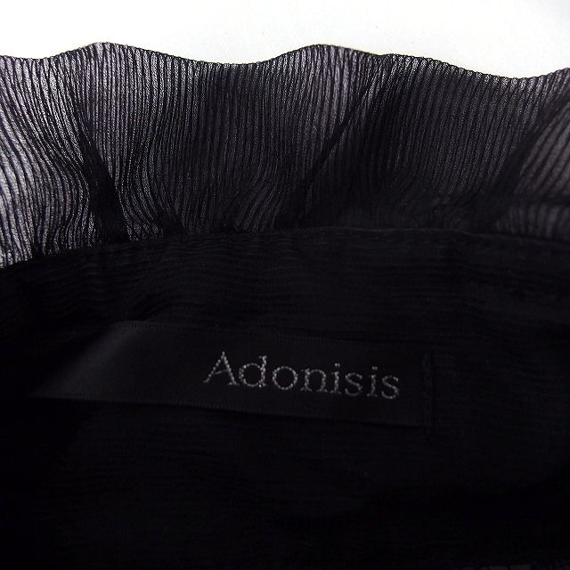 アドニシス Adonisis シアー ブラウス レース 楊柳 長袖 フリルネック 