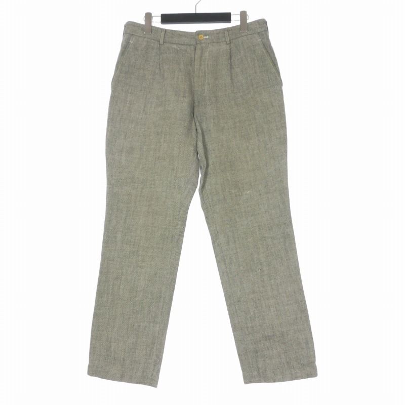 コムデギャルソンオムプリュス COMME des GARCONS HOMME PLUS 04SS Simple Ceremonial期 00's リネンコットン テーパードパンツ スラックス L グレー PM-P040