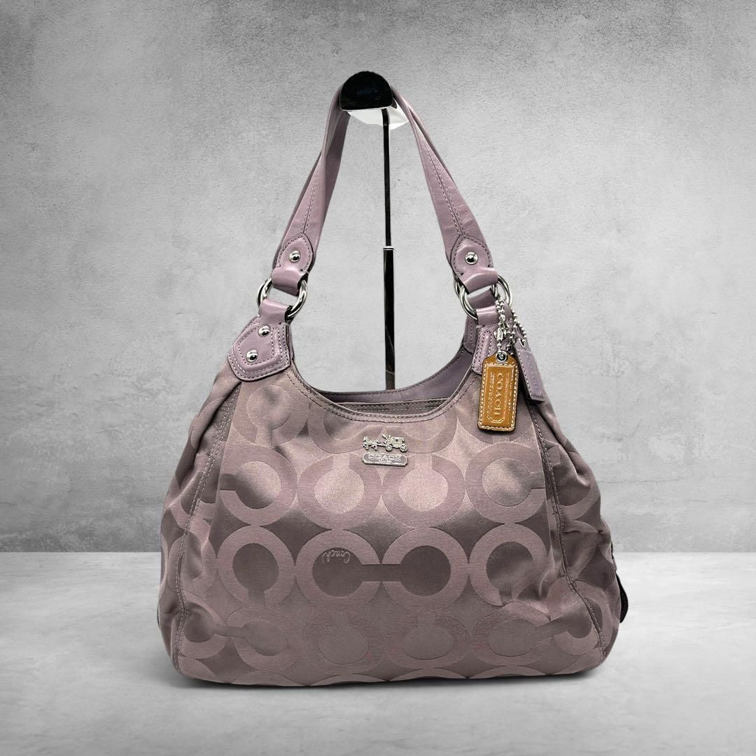 COACH マディソン マギー ショルダーバッグ オプアート パープル y2k