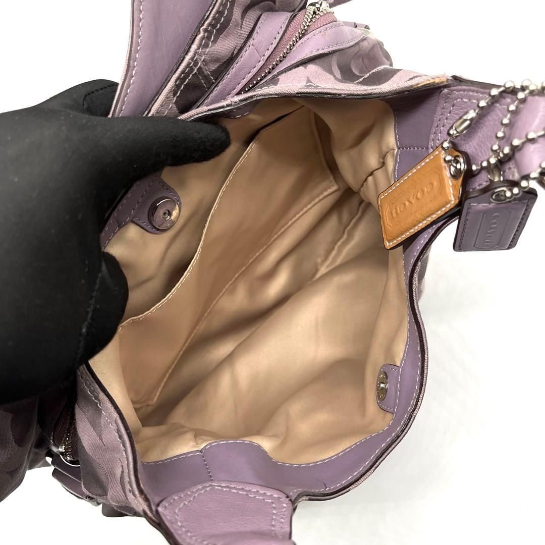 COACH マディソン マギー ショルダーバッグ オプアート パープル y2k 