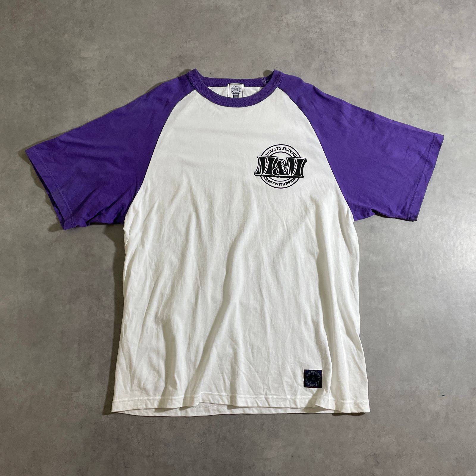M&M CUSTOM PERFORMANCE ロゴプリント ラグランTシャツ カットソー エムアンドエムカスタムパフォーマス