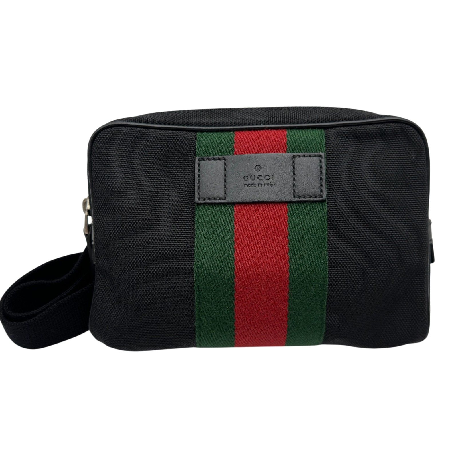 グッチ GUCCI シェリーライン ウエストバッグ 630919 ブラック ナイロン レディース ウエストバッグ